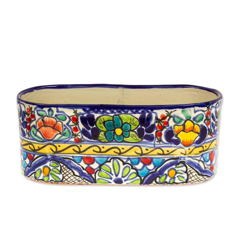 Novica Handmade Garden Bliss Ceramic Pot
