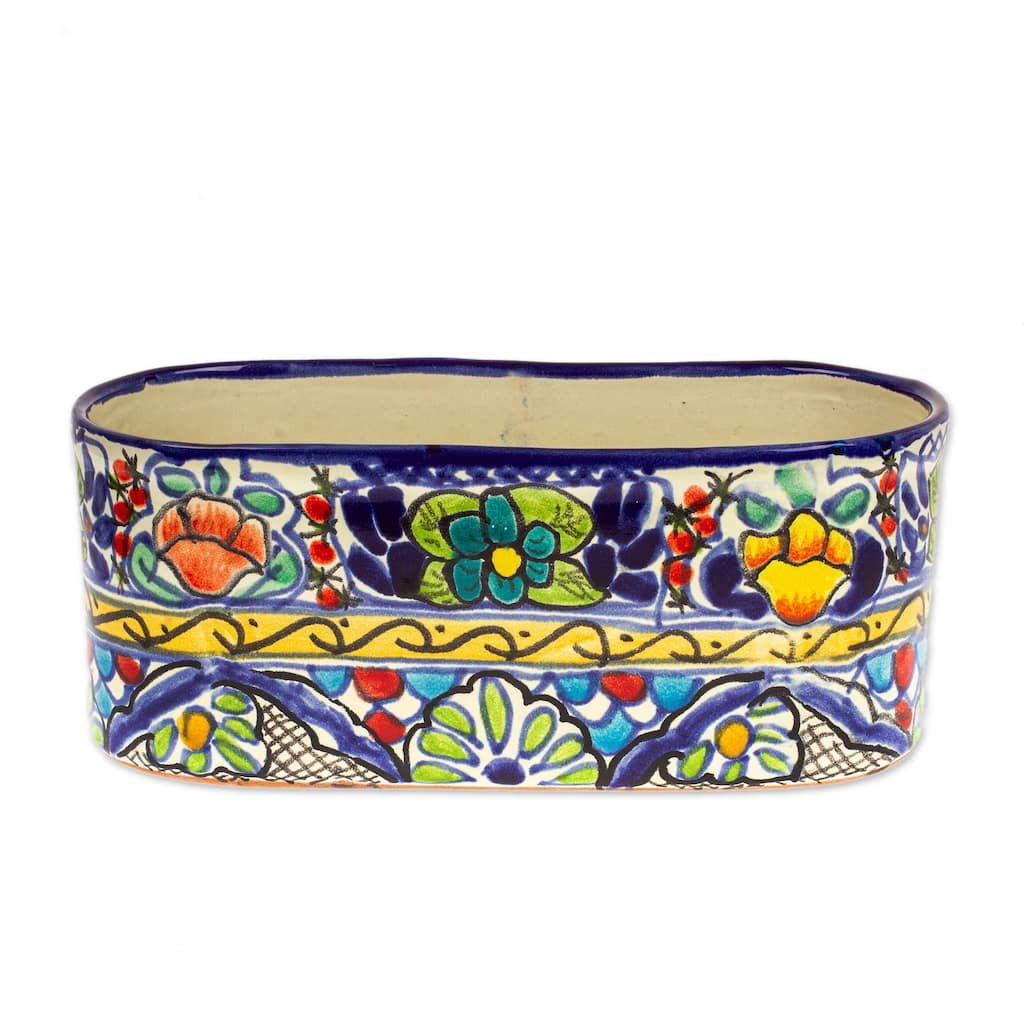 Novica Handmade Garden Bliss Ceramic Pot