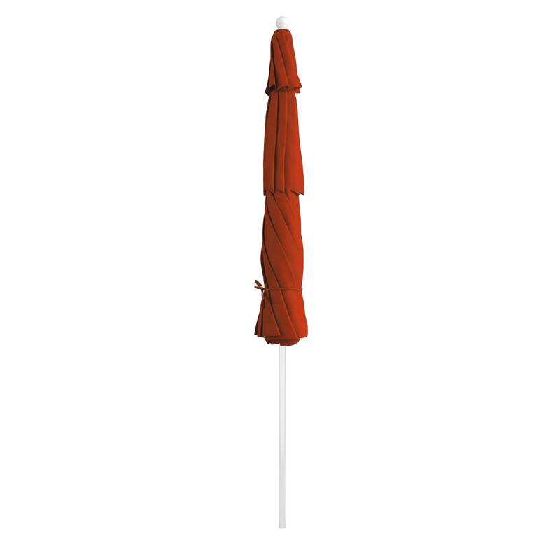 California Umbrella 11' Rd Aluminum Frame, Fiberglass Rib Market Umbrella, Push Open, White Finish, Pacifica Fabric