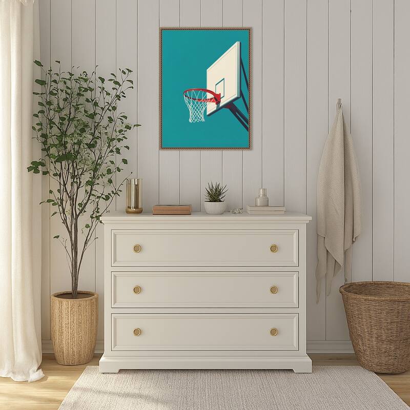 Basketball by Andreas Magnusson Framed Canvas Wall Art Print