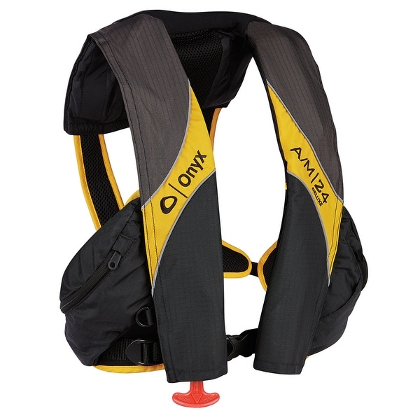 Onyx a/m 24 deluxe inflatable life jacket carbon/yellow