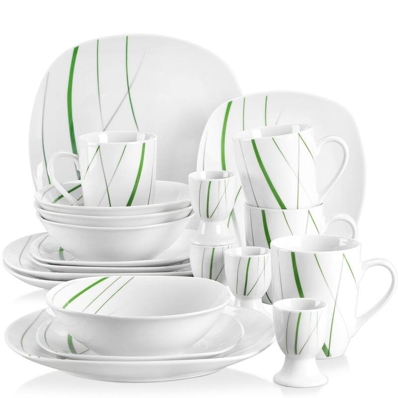 VEWEET 20-Piece White Porcelain Dinnerware Set (Service for 4)