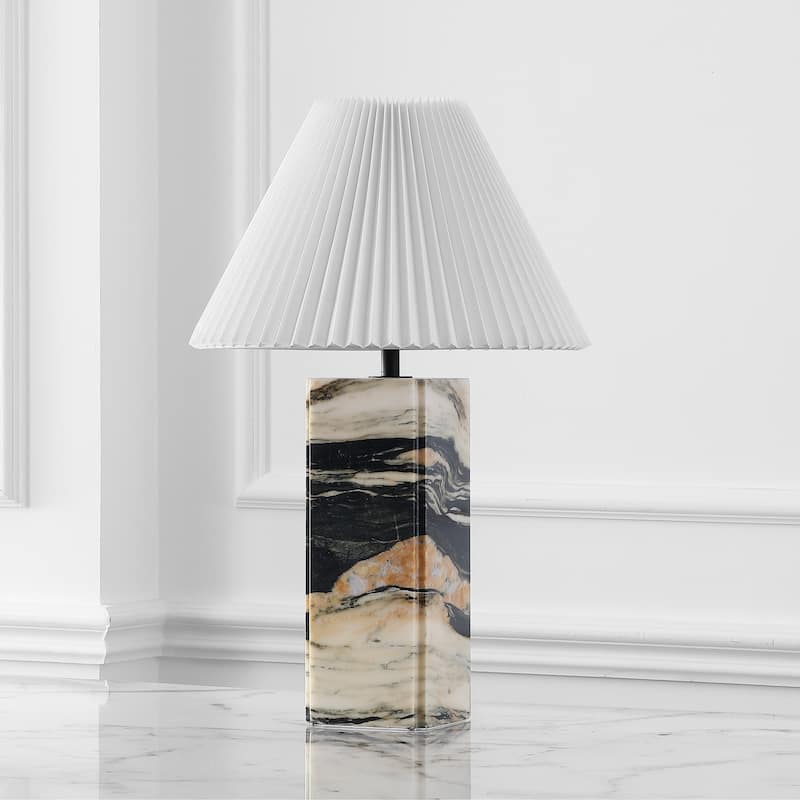 SAFAVIEH Couture Mackenzie Square Marble Table Lamp - 16"W x 16"D x 25"H