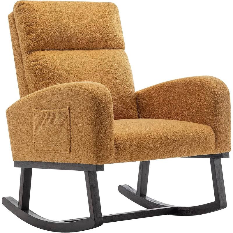 HOMYKA 28" Wide Rocking Chair for Nursery with Solid Wood Leg