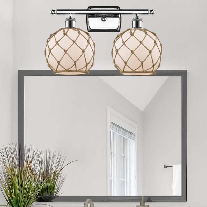 Innovations Lighting Farmhouse Rope 2 Light 16" Wide Bathroom Vanity