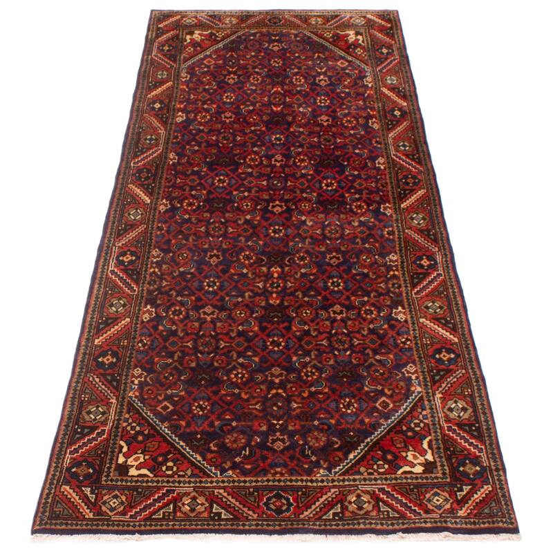 ECARPETGALLERY Hand-knotted Andelz Navy Wool Rug - 3'5 x 9'9