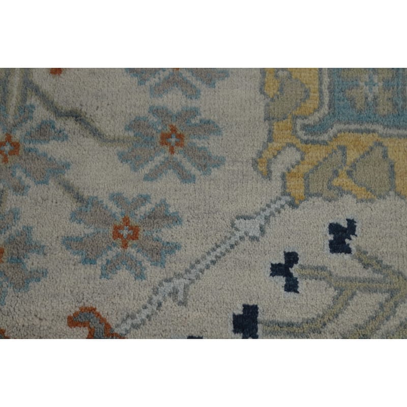 Hand Knotted Oriental 100% Wool Carpet Transitional All-Over Greys & Charcoal Oushak Area Rug - 10' 2'' X 7' 11''