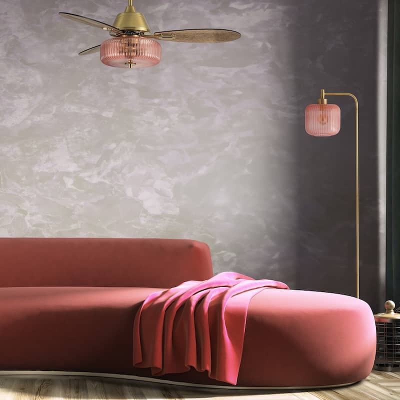 Frederick River of Goods 3-blade 42-inch Modern Indoor Ceiling Fan with Pink Shade and Remote Control - 42" x 42" x 18"
