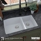 preview thumbnail 13 of 63, Karran Undermount Quartz 33 in. Double Bowl 60/40 Kitchen Sink with Bottom Grids and Strainers