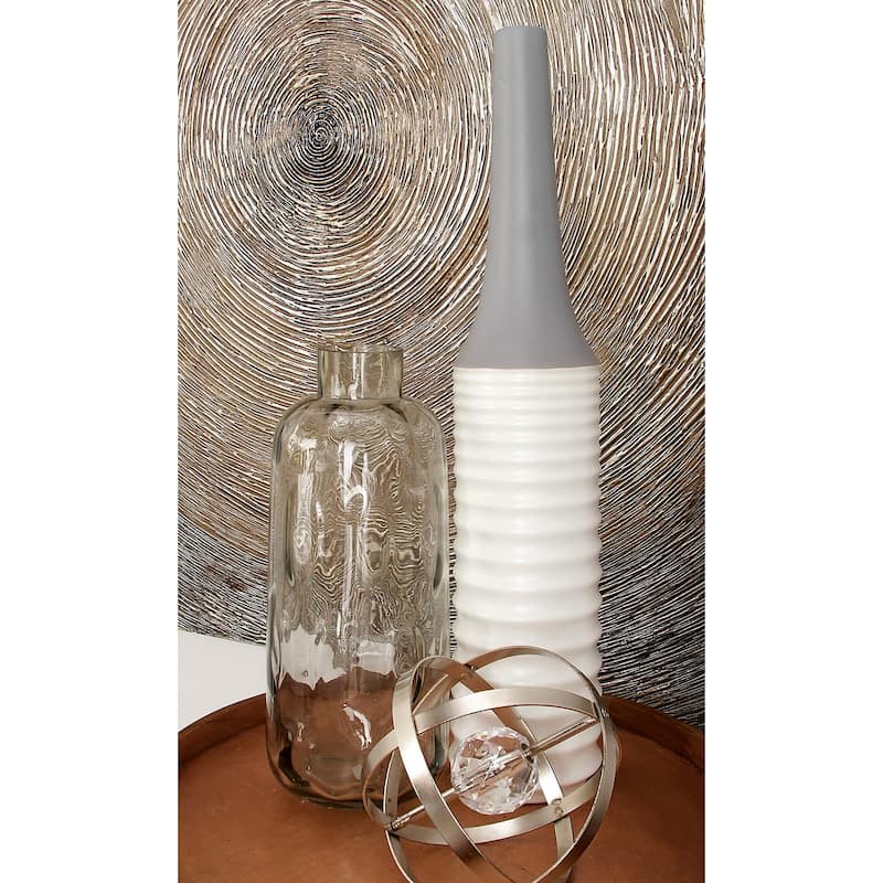 Gray Glass Decorative Vase with Bubble Texture - 15h"