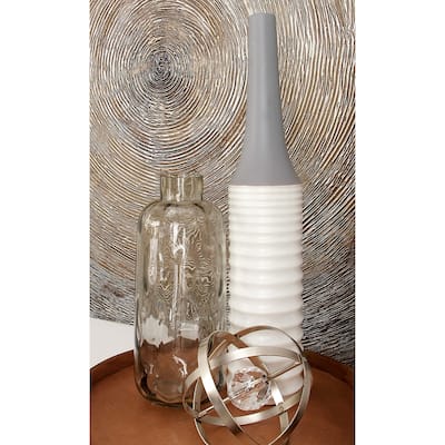 Gray Glass Decorative Vase with Bubble Texture - 15h"