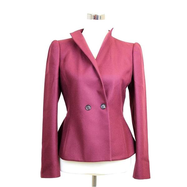 Shop Gucci Women S Burgundy Wool Cashmere Elastane Jacket Blazer