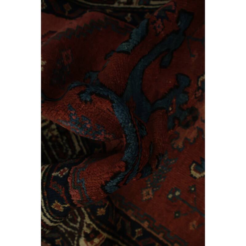 Hand Knotted Oriental 100% Wool Carpet Traditional Geometric Red Malayer Area Rug - 3' 9'' X 2' 6''