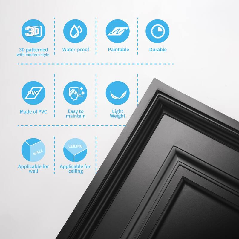 Art3d 12-Piece PVC 3D Ceiling Tiles Wall Panels, Minimalist Classic Style
