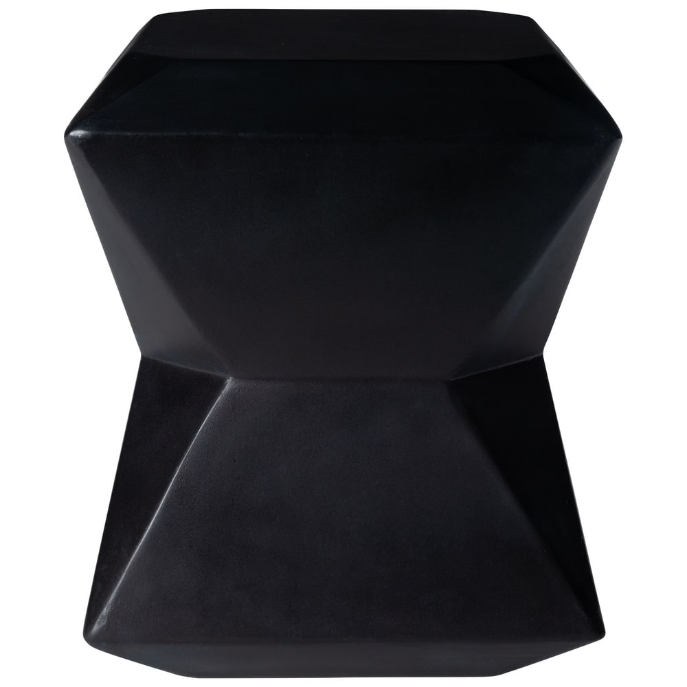 SAFAVIEH Outdoor Swaantje Concrete Accent Stool - 14.96" W x 14.96" L x 18.11" H - 15Wx15Dx18H