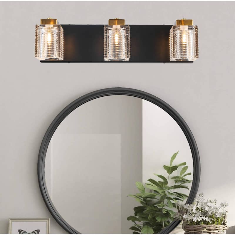Bathroom Vanity Lighting Black Finished Wall Sconce - black/gold