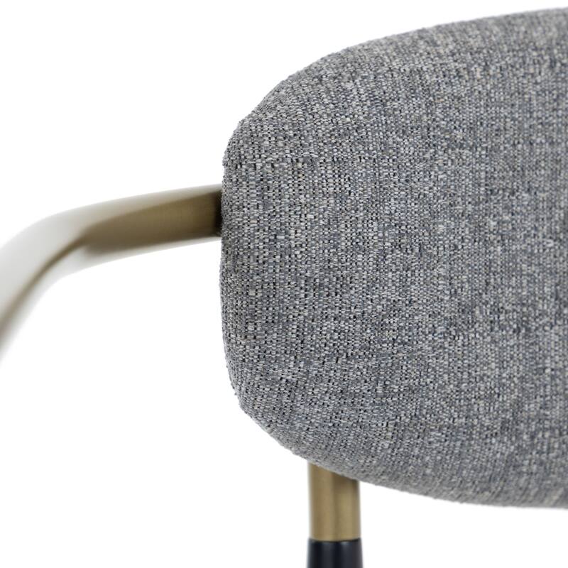 Modrest Buchtel Mid-Century Modern Medium Grey, Gold Arm & Black Counter Chair