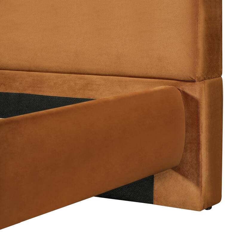 Christopher Knight Home - Modern Boucle Upholstered Platform Bed with Thick Headboard and Solid Wood Legs