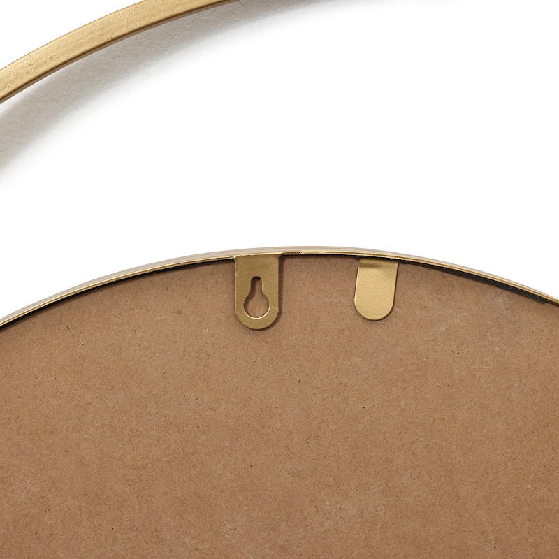 Orbit Modern Gold Metal Frame Round Wall Mirror - 25.6" H x 31.5" W x 0.79" D