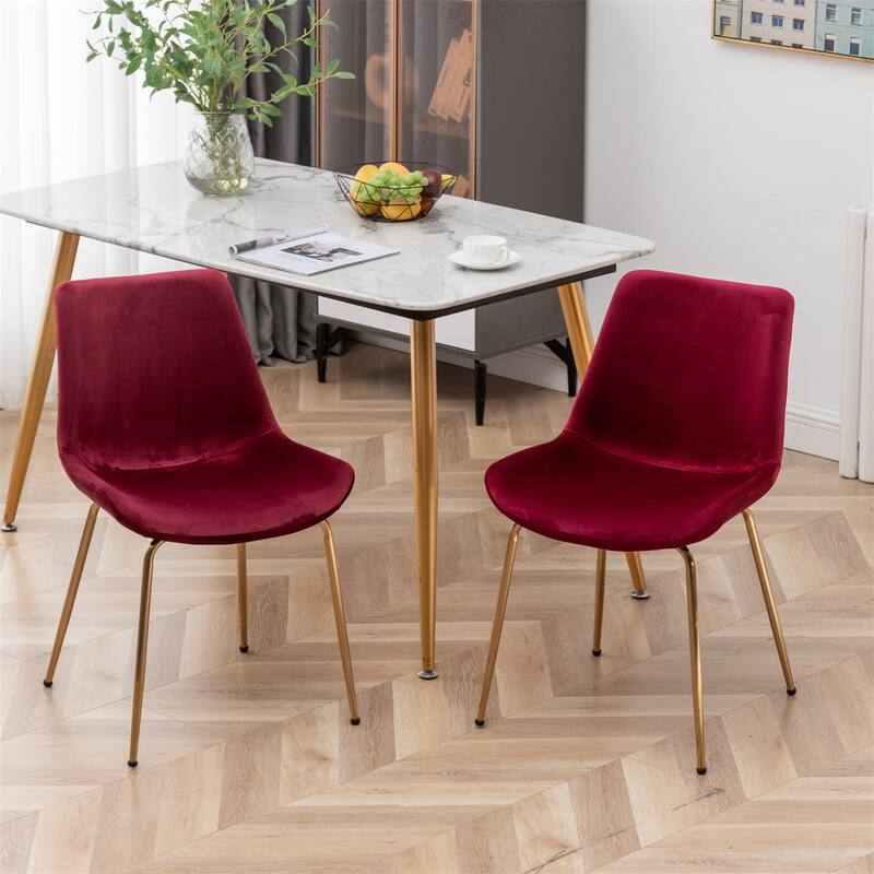 Modern Velvet Dining Chair, Set of 2, Blue/Green/Red