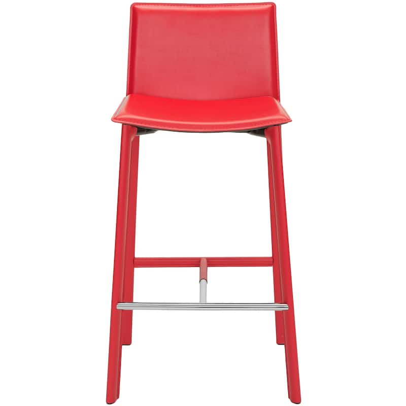 SAFAVIEH Marylou Faux Leather 29-inch Bar Stool (Set of 2) - 18.7" W x 19.7" L x 39.4" H - 19Wx20Dx39H