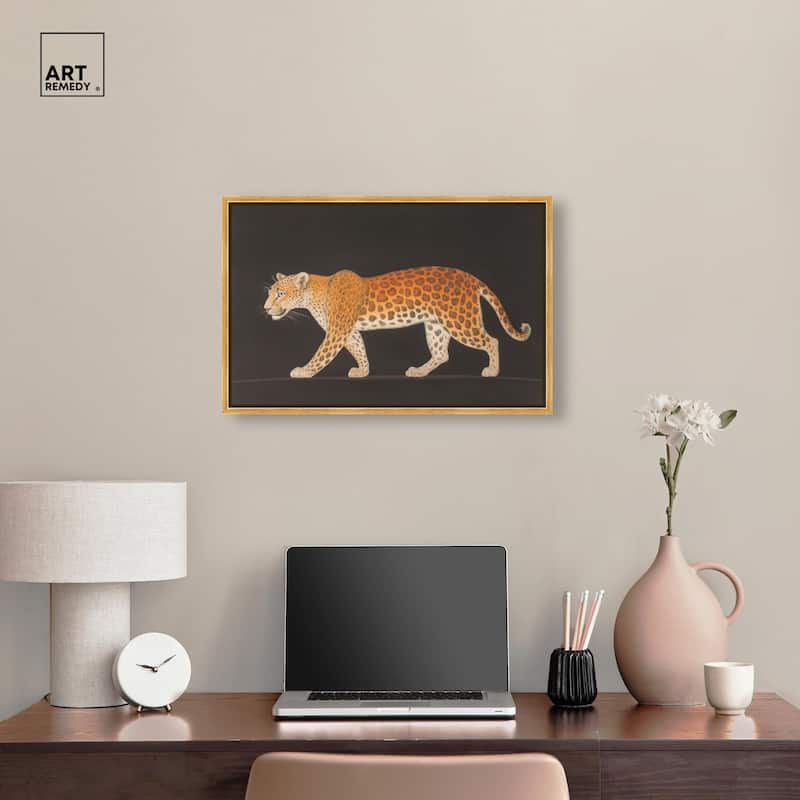 Golden Leopard Canvas by Art Remedy