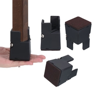 4 Inch Furniture Risers with Screw Clamp, Supports 20,000 Lbs - Bed ...