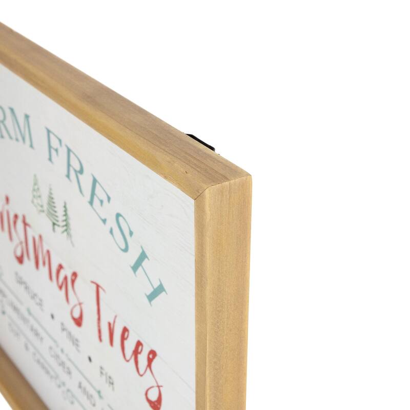 Framed Farm Fresh Christmas Trees Wooden Wall Sign - 18.75" x 13"