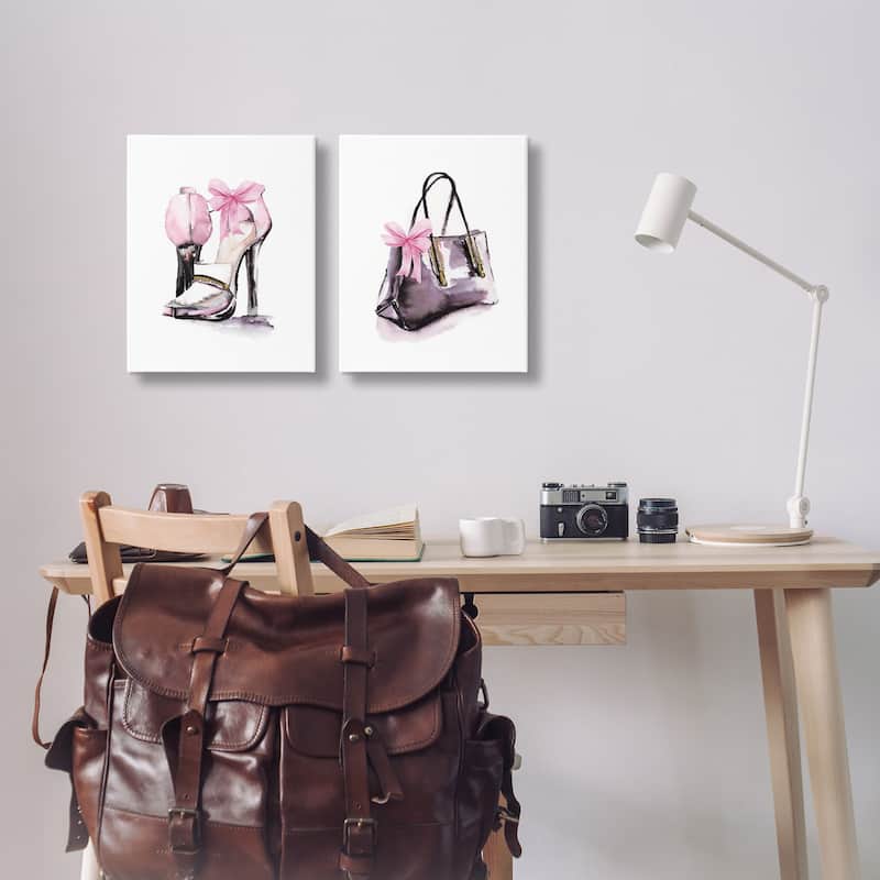 Stupell Luxury Shoes & Handbag Canvas Wall Art Design By Stella Chang (Set of 2)