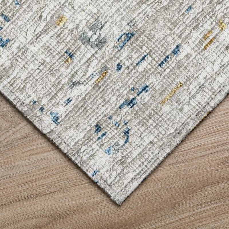 Indoor/ Outdoor Accord Modern Brushstrokes Polyester Washable Rug New