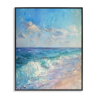 Stupell Soft Ocean Beach Framed Giclee Art Design By LSR Design Studio ...