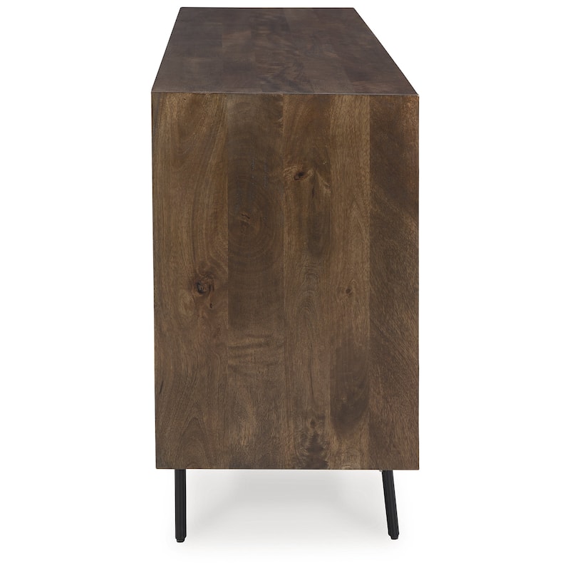 Signature Design by Ashley Dreggan Brown/Beige Accent Cabinet - 76"W x 16"D x 30"H