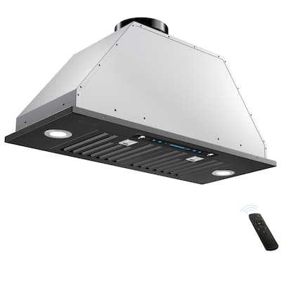 IKTCH 36-inch Ducted Insert Range Hood, 900 CFM Stainless Steel Hood with Gesture Control and LED Lights