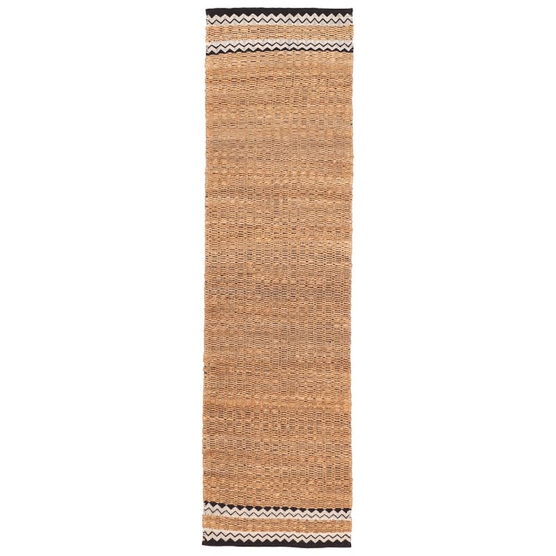 ECARPETGALLERY Braided Weave Palas Denizli Light Brown Jute Rug - 2'8 x 9'8