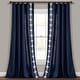 preview thumbnail 7 of 15, Lush Decor Luxury Modern Geo Linen Like Embroidery Border Window Curtain Panel