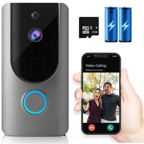 HD Smart Wireless Video Doorbell Camera WiFi with Motion Detector, Doorbell Security Camera, 2.4GHz WiFi, Night Vision