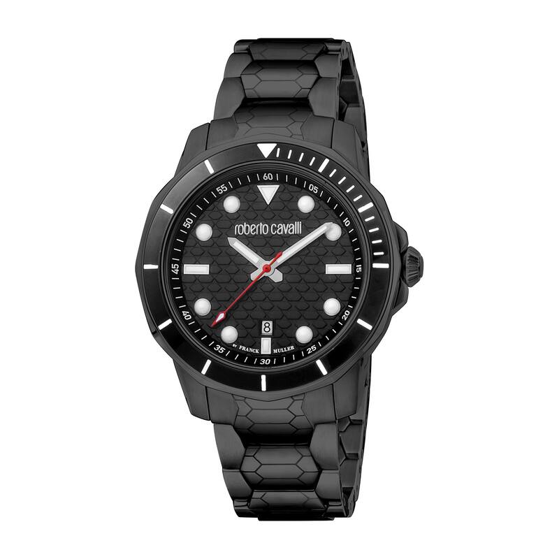 Roberto Cavalli by Franck Muller Men RV1G159M0071 Swiss Quartz Watch - Black
