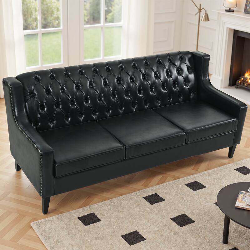 GDFStudio - PU 3-Seater 78.75" Couches with Comfy Cushion