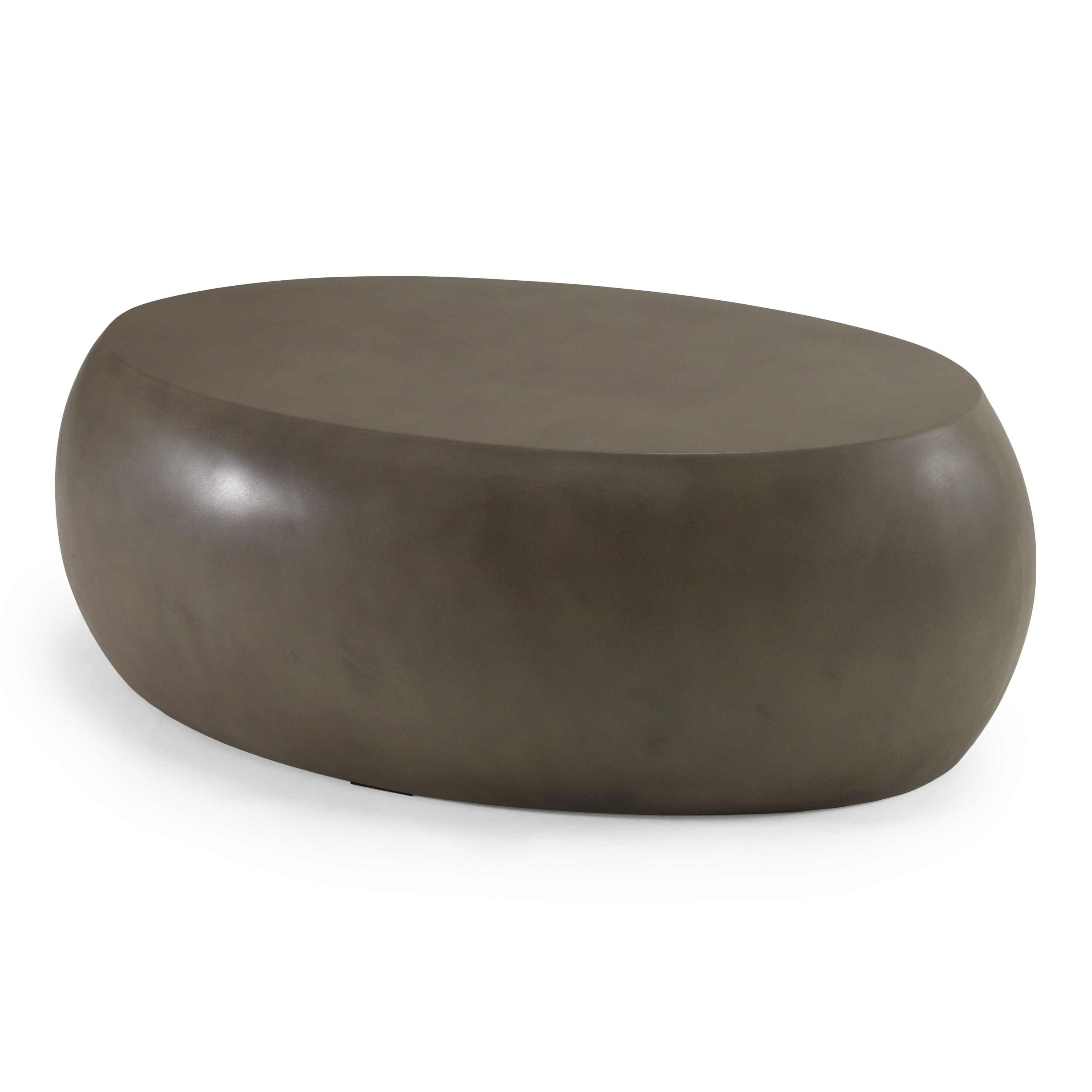 Denny Modern Grey Concrete Oval Coffee Table