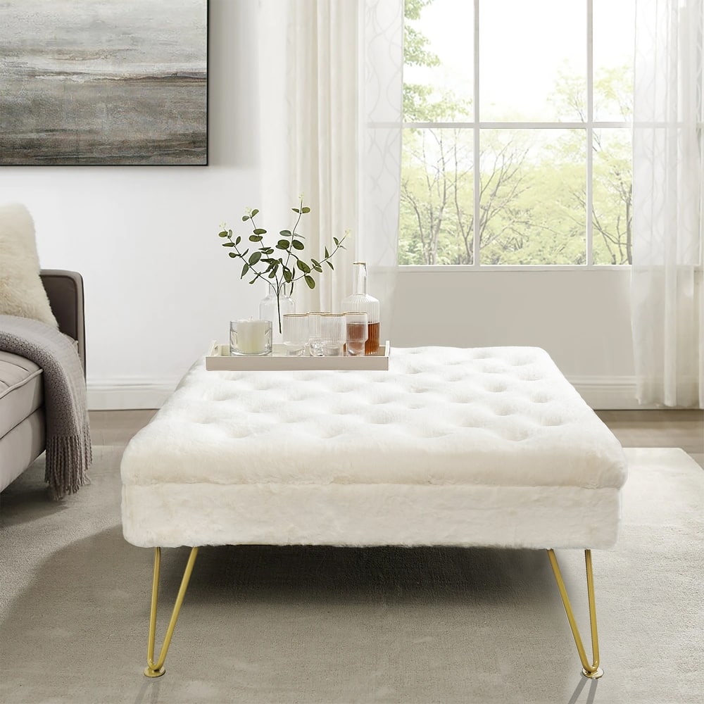 Square Fauxfur Coffee Table - 33"x33" x18"