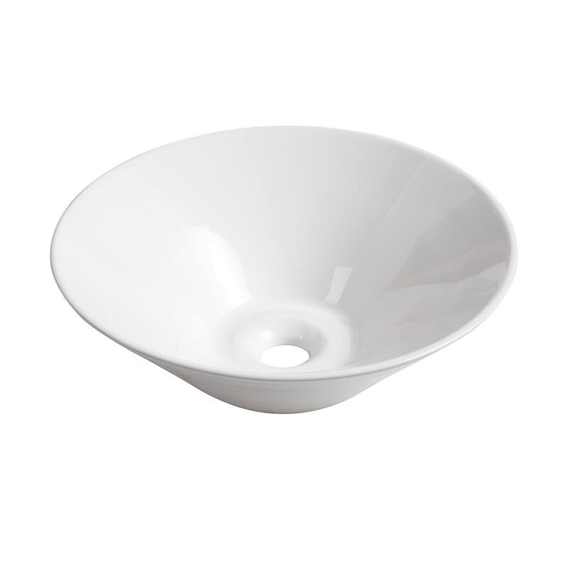 Topcraft Ceramic Countertop Art Basin Bathroom Sinks - 16" - White