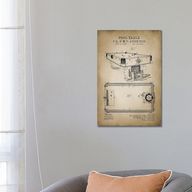 iCanvas "Billiard IV" by PatentPrintStore Canvas Print - 26x18x1.5