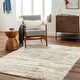 preview thumbnail 4 of 10, Livabliss Everton Modern Abstract Plush Area Rug 2' x 2' 11" - Beige