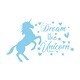 preview thumbnail 10 of 13, Unicorn Wall Decal for Baby Girl Nursery 22 wide x 15 tall inches - Baby Blue