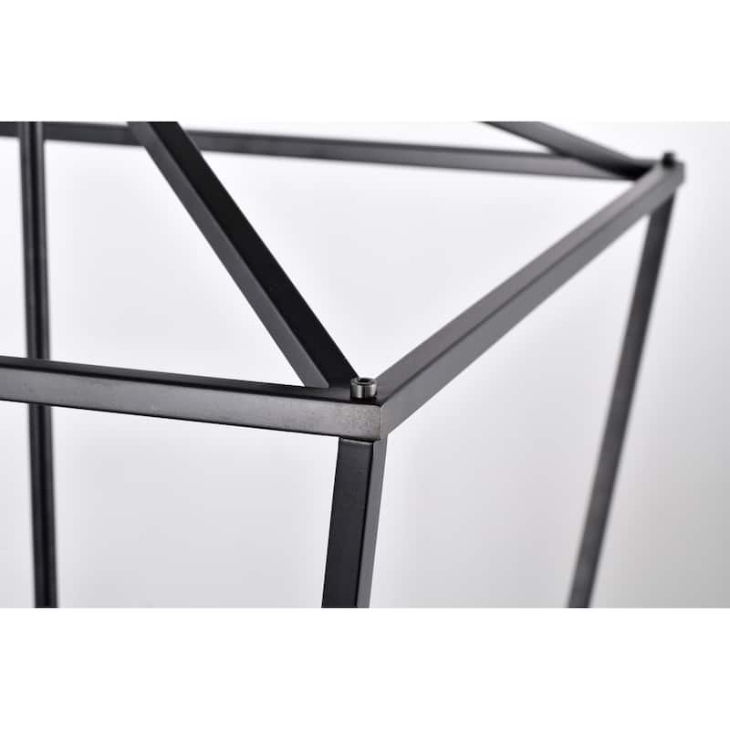 Matte Black 4-Light Lantern Pendant 16 in with Nickel or Black Sleeve - 16 in. W x 16 in. D x 20.5 in. H