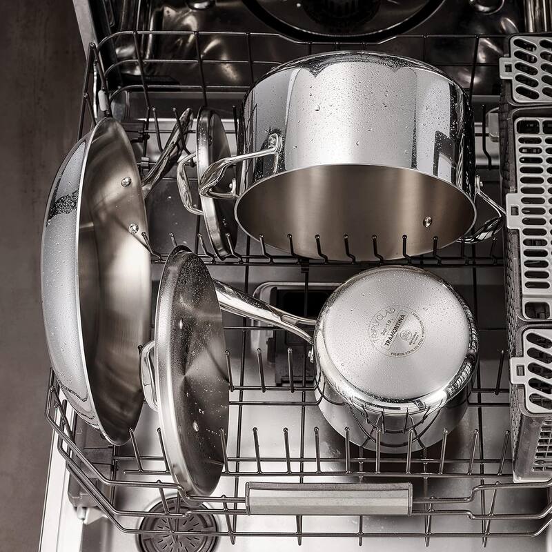 Tramontina 80116/009DS 3-Quart Tri-Ply Clad Covered Braiser, Stainless Steel