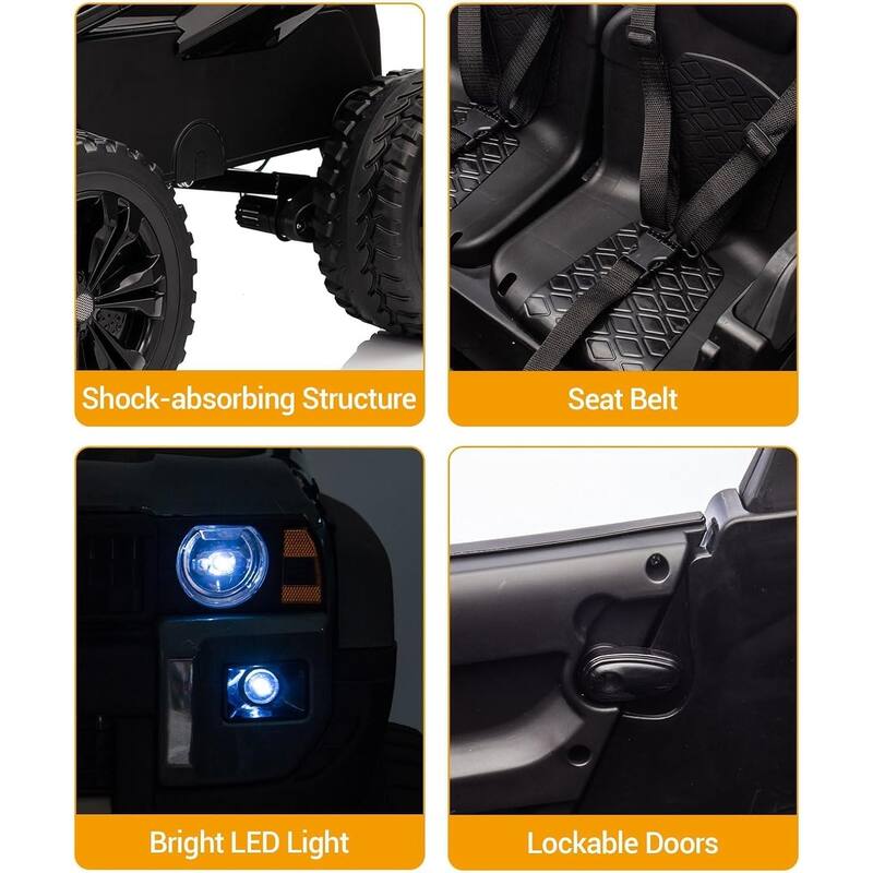 24v Ride On Toys for Big Kids,Licensed Toyota 2-Seater w/Remote Control, 4WD/2WD Switch, LED Lights