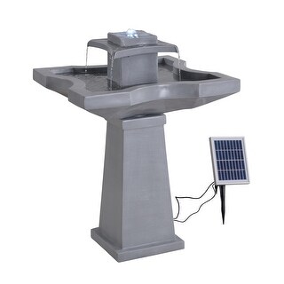 Lutz Concrete Finish Outdoor Floor Fountain - 22" x 32"