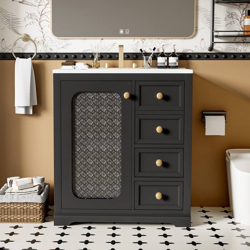 Bathroom Vanity With Glass Door