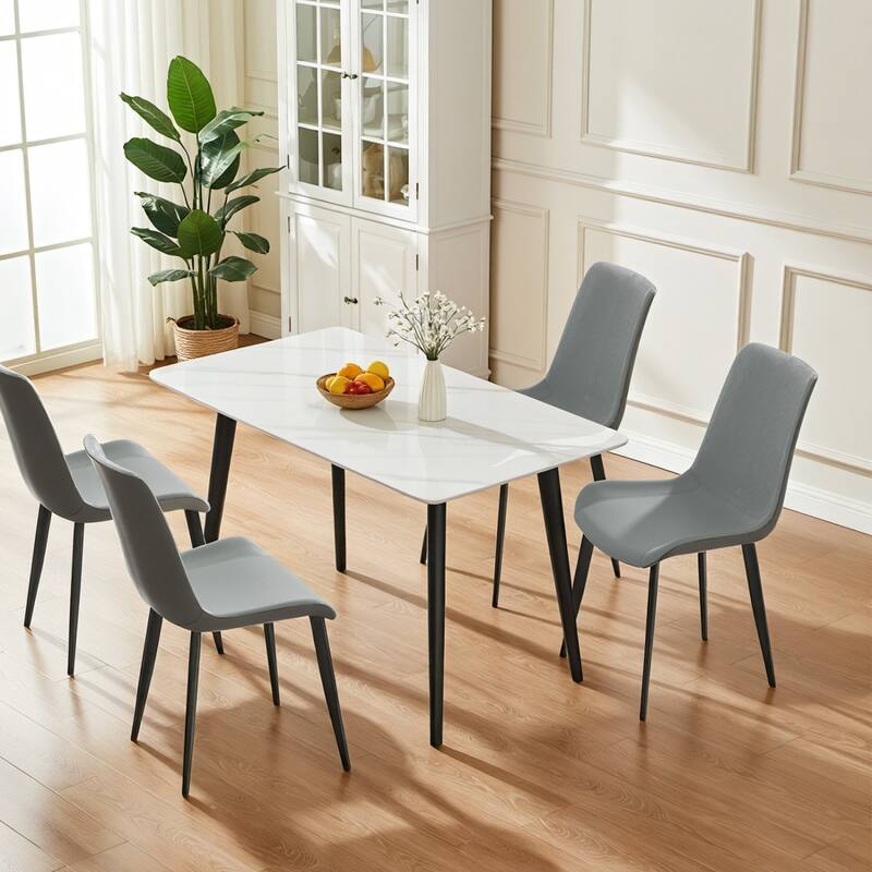 20.47" Modern Upholostered Dining Chair with Metal Legs, Set of 4